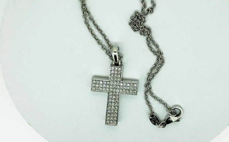 Colgante PERODRI oro blanco y brillantes