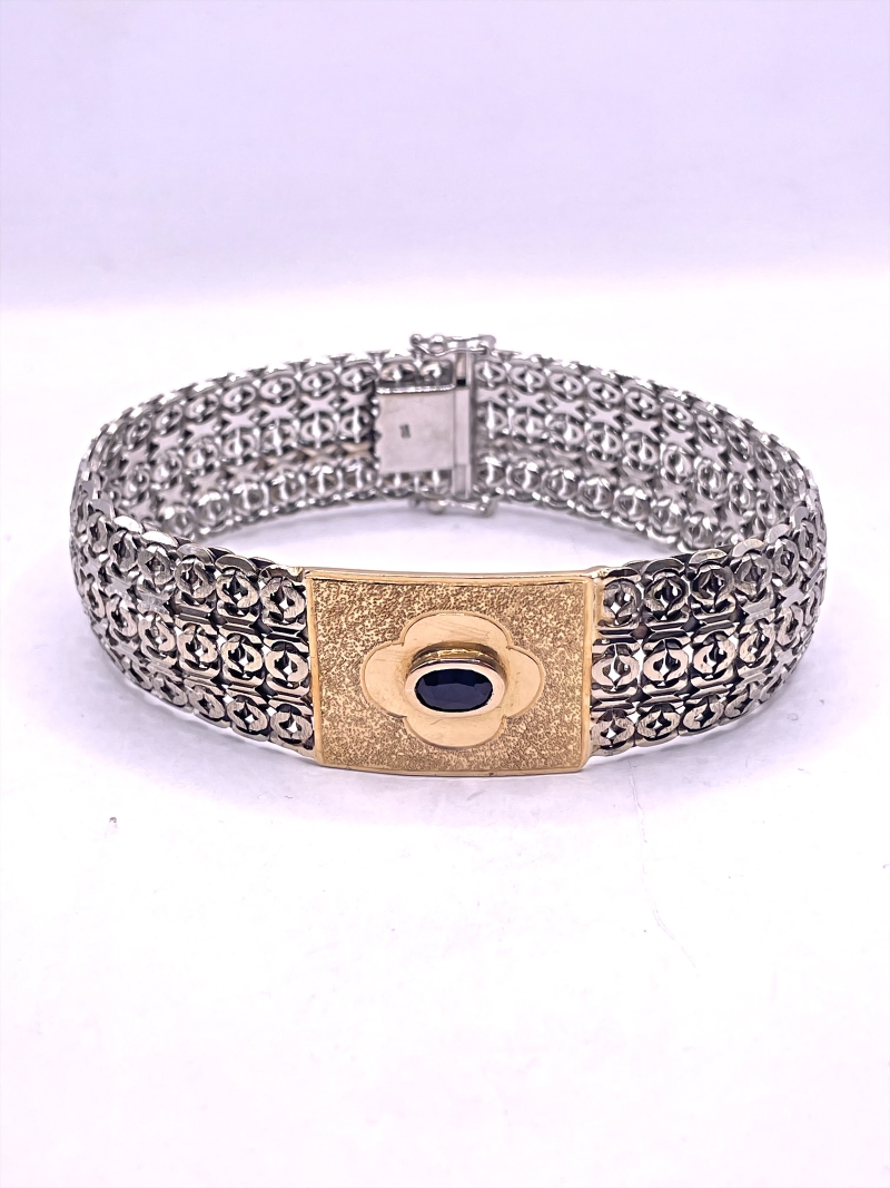PULSERA ORO 18KT CON ZAFIRO - Imagen 3